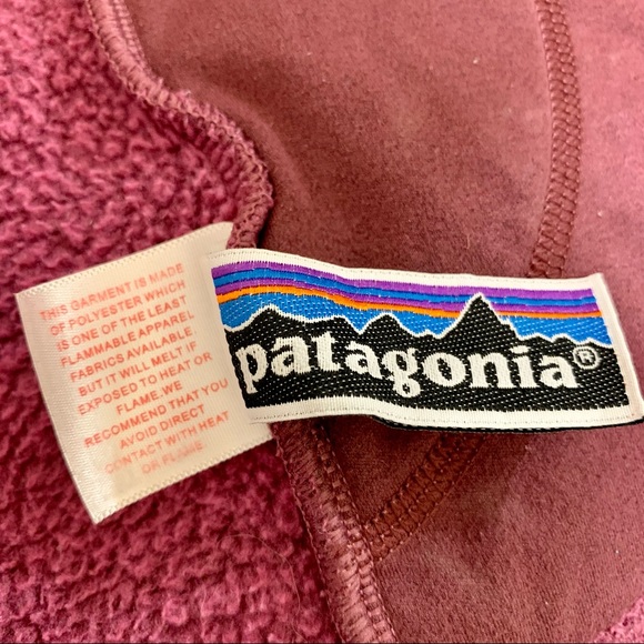 Patagonia Girls Zip Up Hoodie size 14/16 in cranberry colour [full zip, winter] - Picture 5 of 9